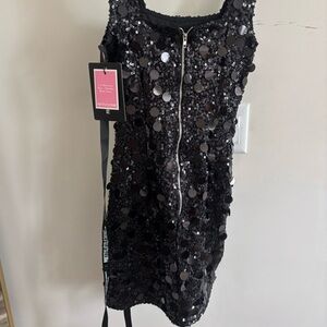 PrettyLittleThing Black Sequin Bodycon Mini Dress